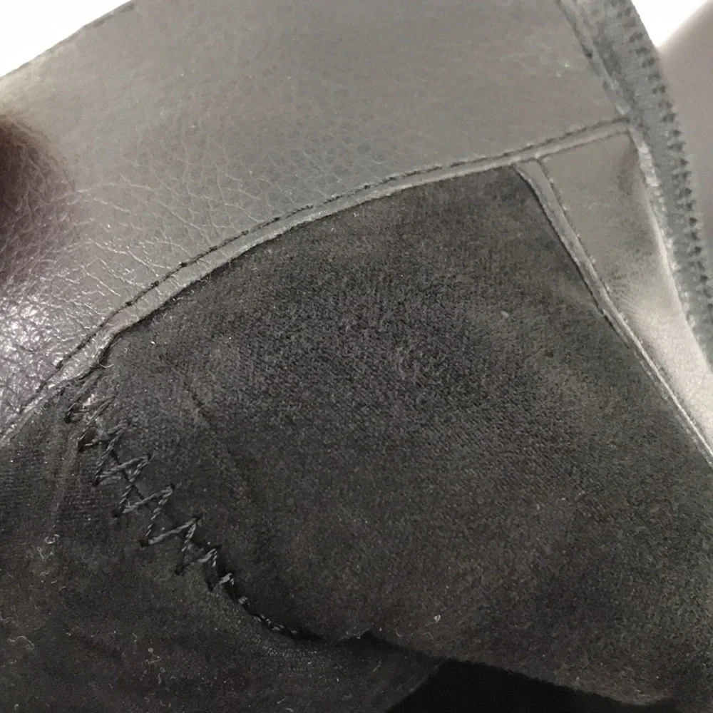 VINCE CAMUTO VC-Gravell Womens Black Ankle Heel Leather Buckle Side-Zip Boots—8M